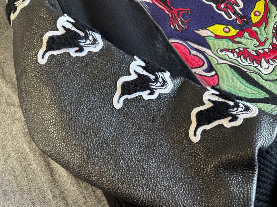 【希少】墓場の画廊 デビルマン/スタジアムジャンパー限定版 袖部分革仕様