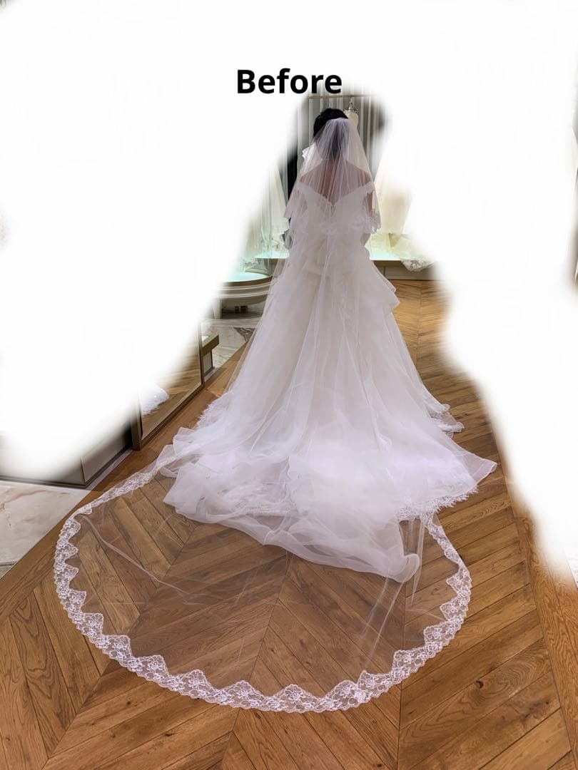 ウェディングドレス　トレーン