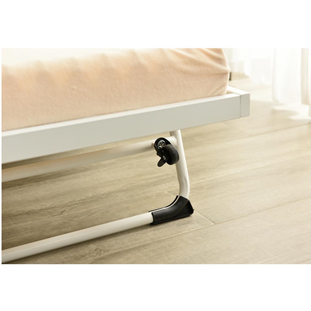 【ホワイト】 パイプベッド 折りたたみベッド ベッド 下収納 耐荷重120kg