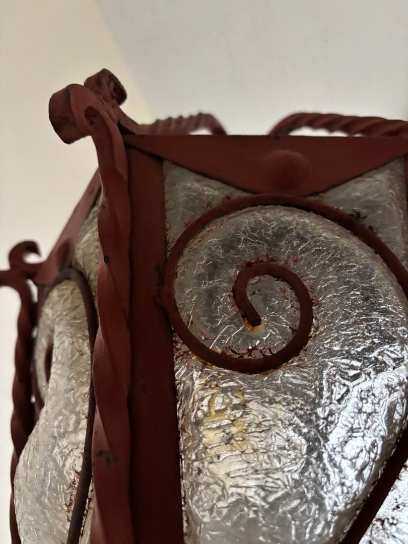 古いガーデンライト　スタンドライト　外灯　門灯　アイアン　電笠　レトロ照明