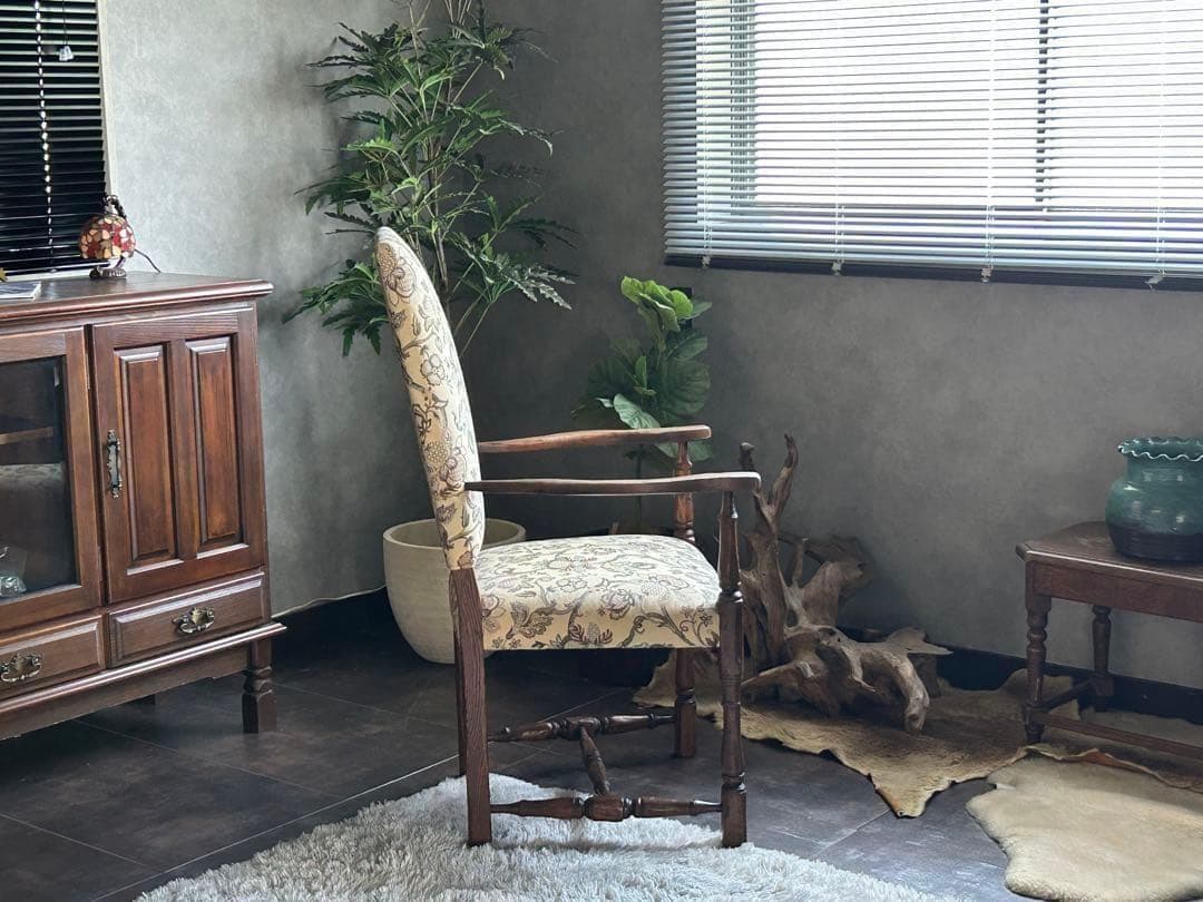 希少　イギリス　英国　アンティーク　ヴィンテージ　ハイバックチェア　SZ