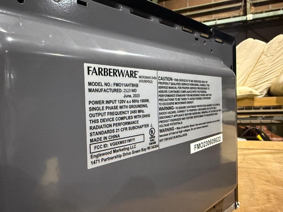 Farberware カウンタートップ電子レンジ　開封未使用品
