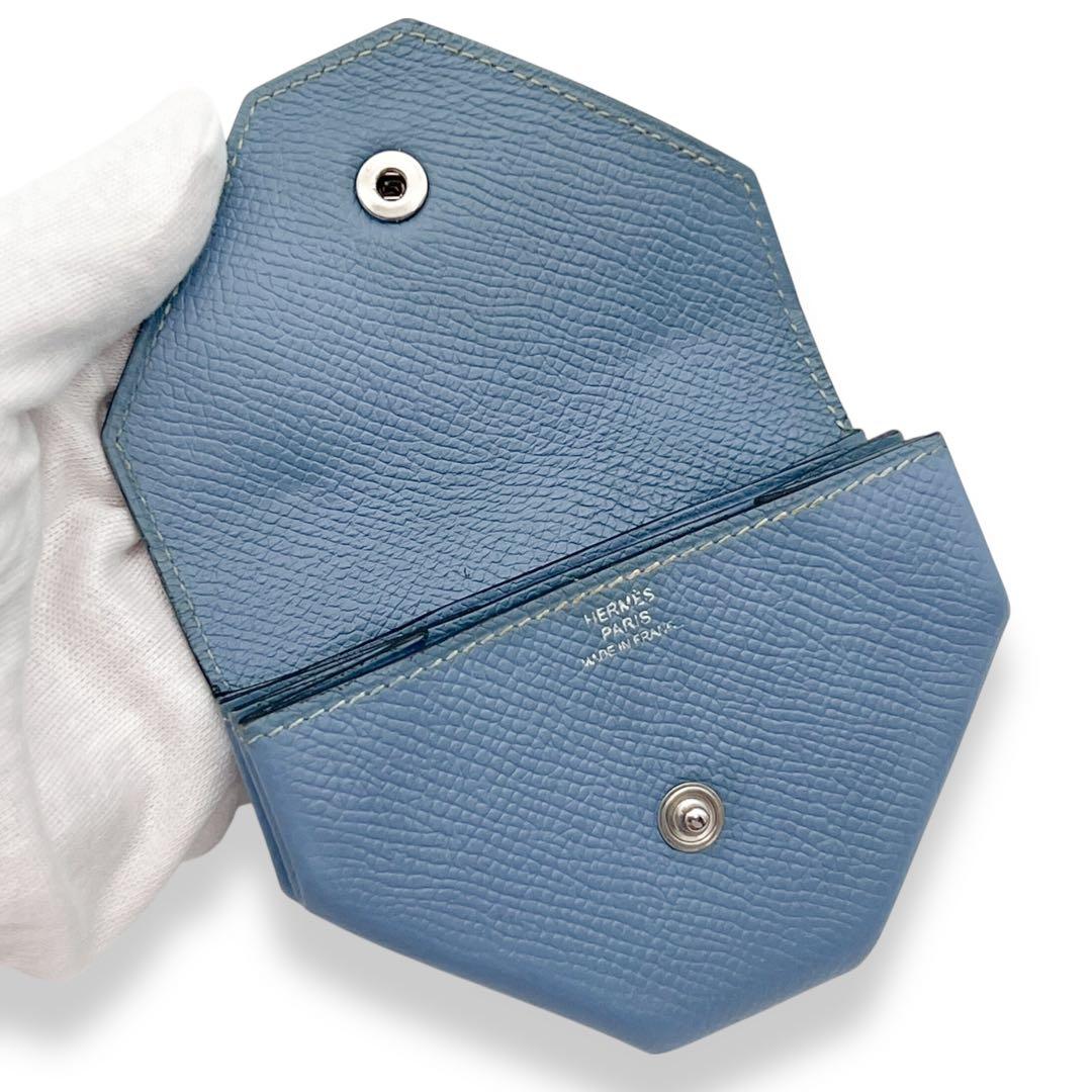 【美品】エルメス　ヴォーエプソン　ワンキャトル　小銭入れ　ブルージーン　622