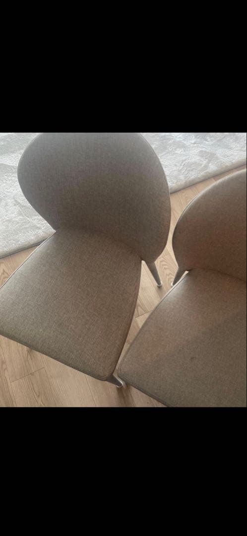 グレーの丸い背もたれダイニングチェア1脚④