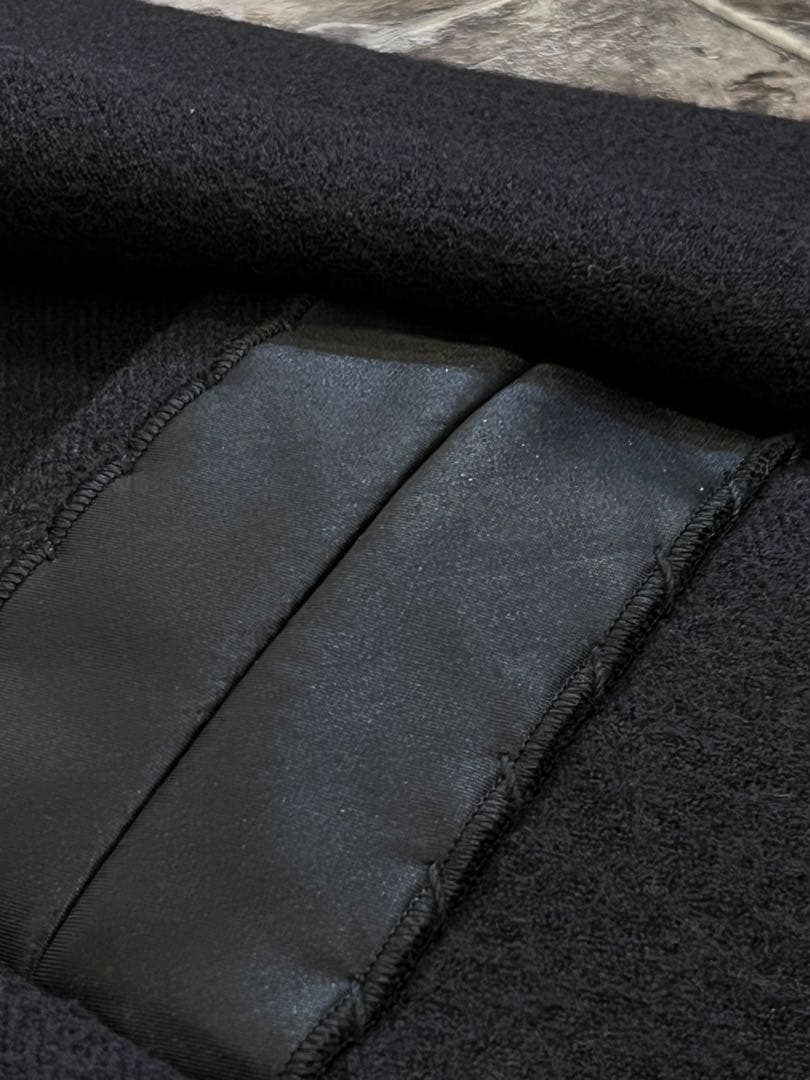 【極美品】Martin Margielaサテンパイピングウールロングコート黒48