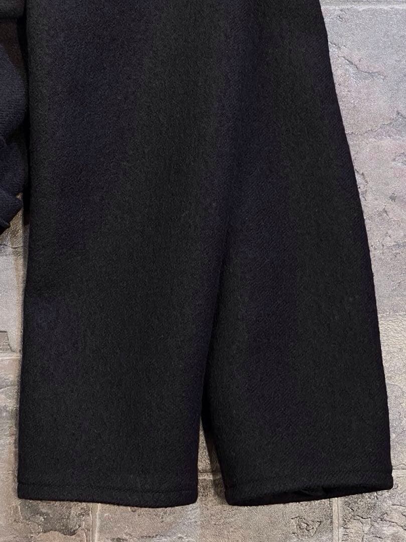 【極美品】Martin Margielaサテンパイピングウールロングコート黒48