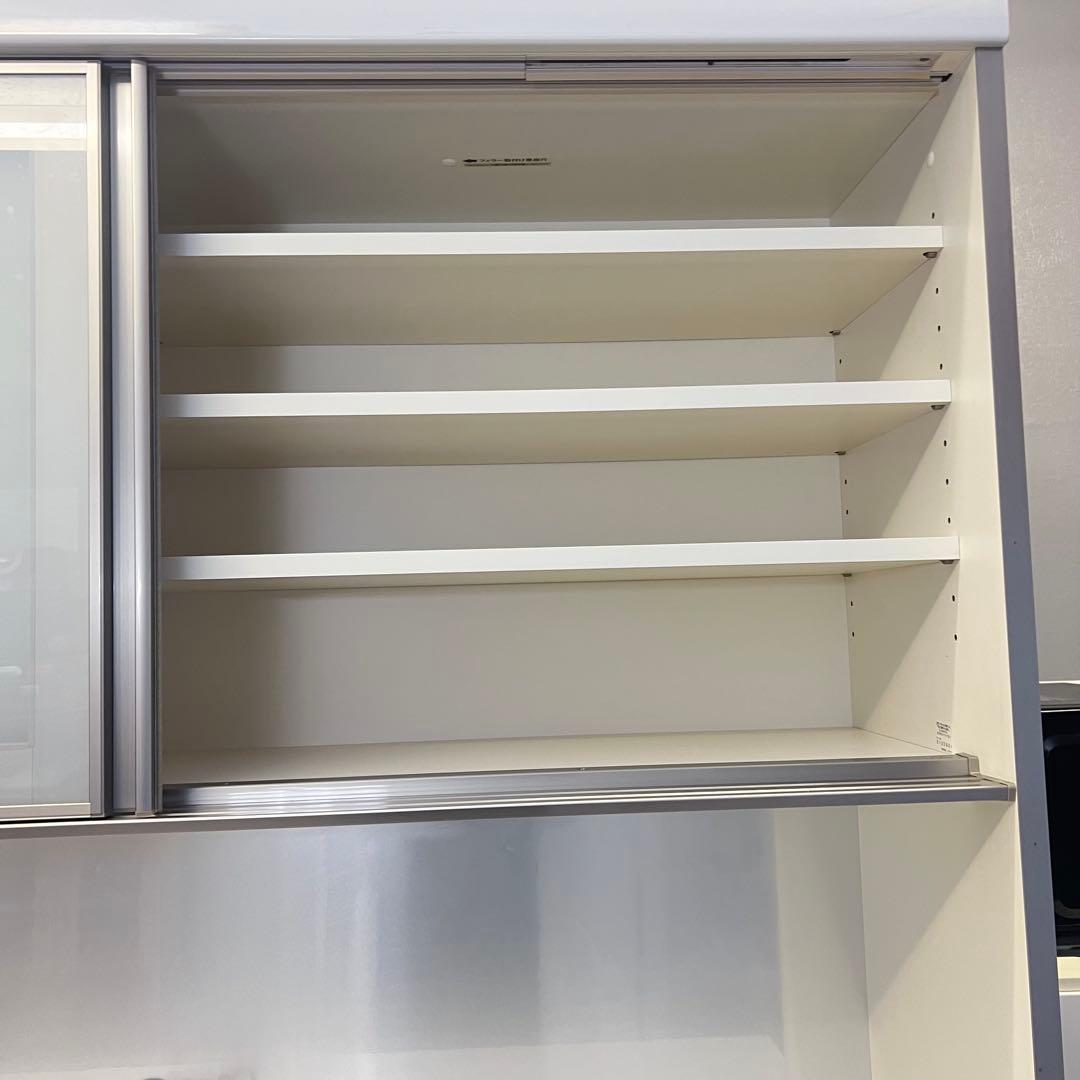 送料込み　パモウナ ホワイト　キッチンカウンター　食器棚