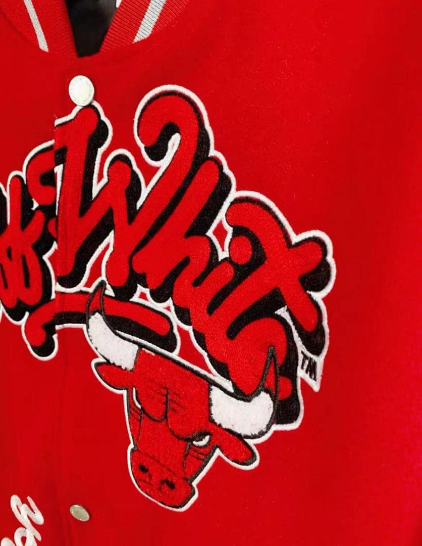 OFF-WHITE スタジャン レッド/ホワイト