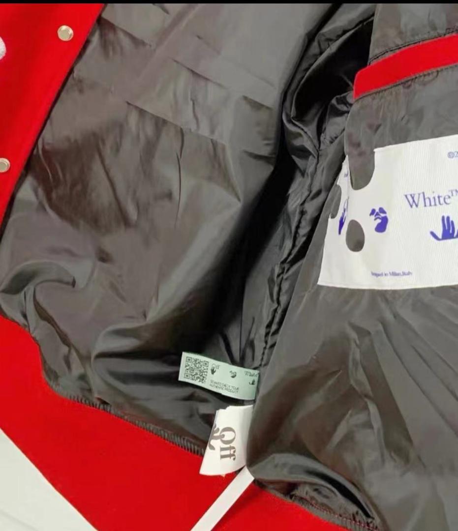 OFF-WHITE スタジャン レッド/ホワイト