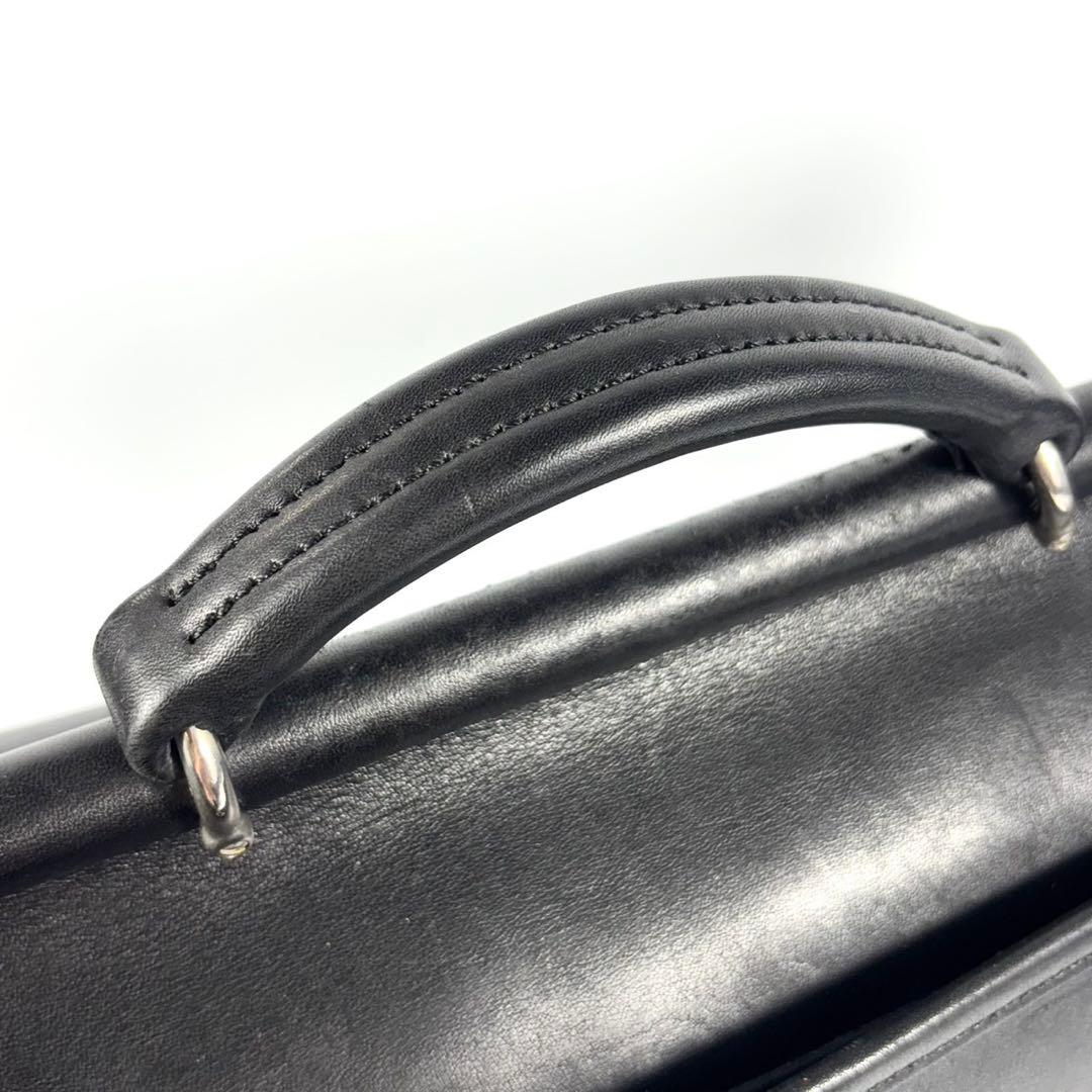 ✨美品✨コーチ ビジネスバッグ A4可 斜め掛け レザー シルバー金具 ブラック