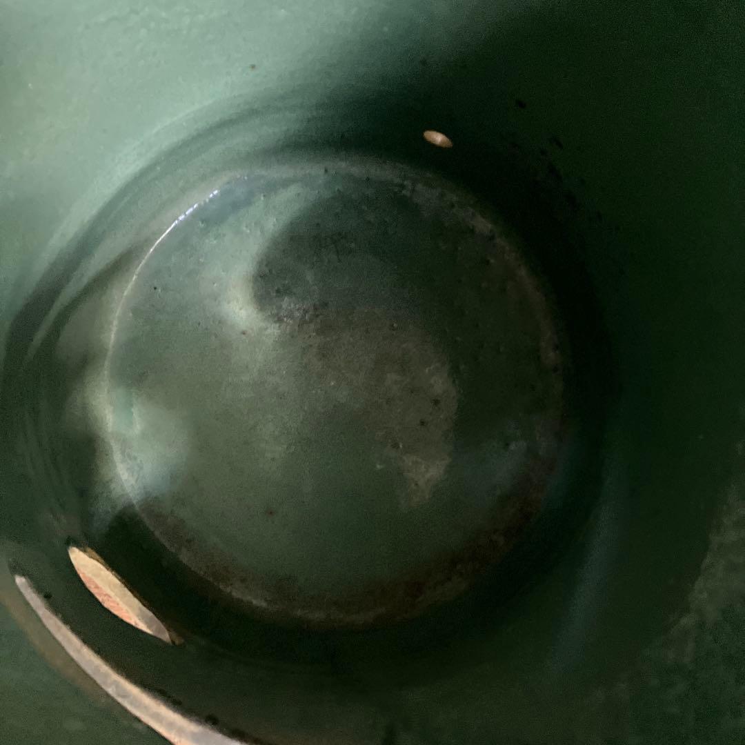 C-5 昭和レトロ 陶器製 傘立て 花柄 浮彫り 和モダン シリンダー型 リーフ