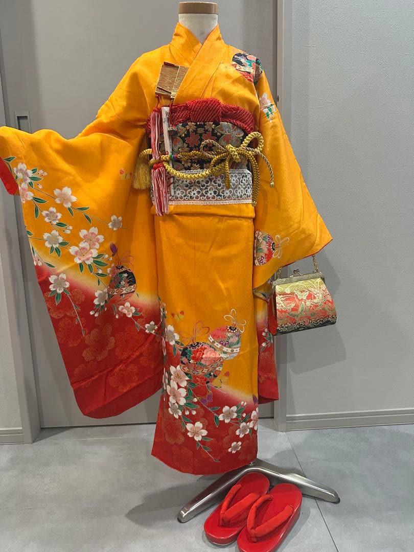 正絹　日本製　7歳　七五三　着物　フルセット