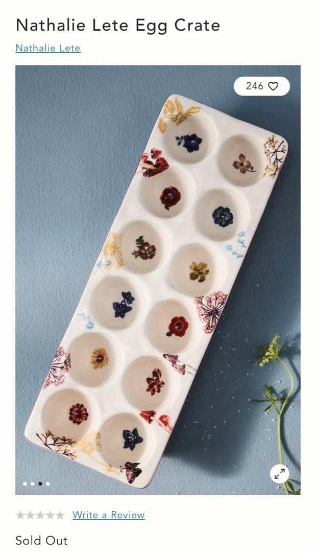ナタリーレテ　エッグクレート　卵ケース　アンソロポロジー　アクセサリートレイ