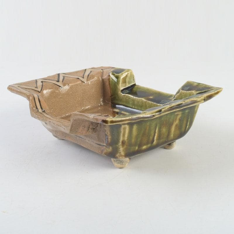 北大路魯山人作　織部焼　角向付　共箱　M　9721