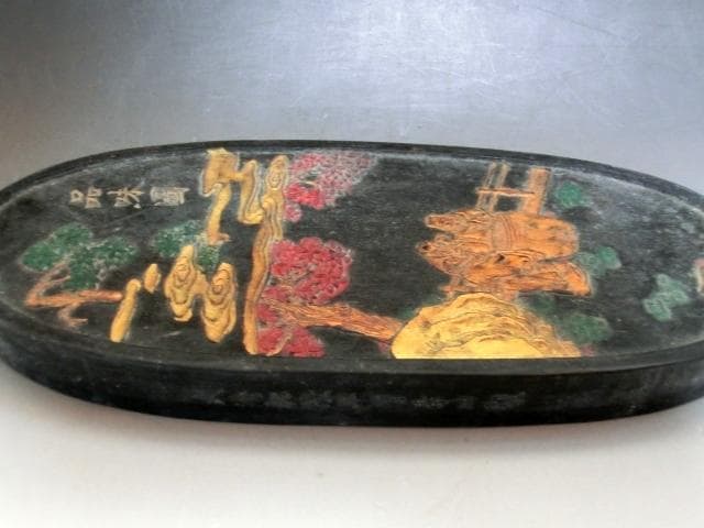 墨■中国墨 品味圓 大清乾隆年製 金山寺住持佛印乃 書道道具 古墨 450ｇ■