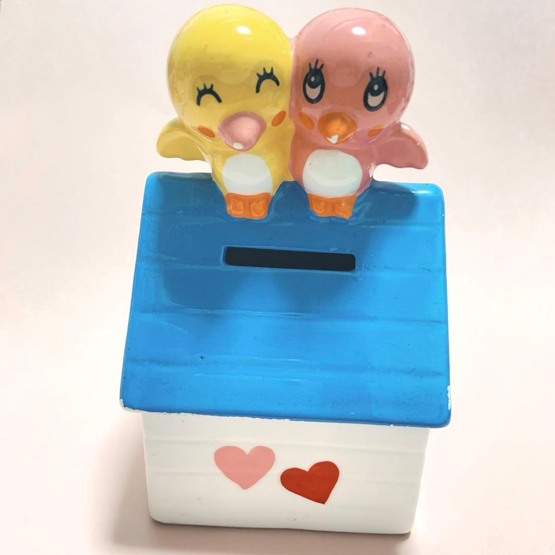 内藤ルネ　ラブリーバード貯金箱　鳥　陶器　家　激レア　昭和レトロ　当時物
