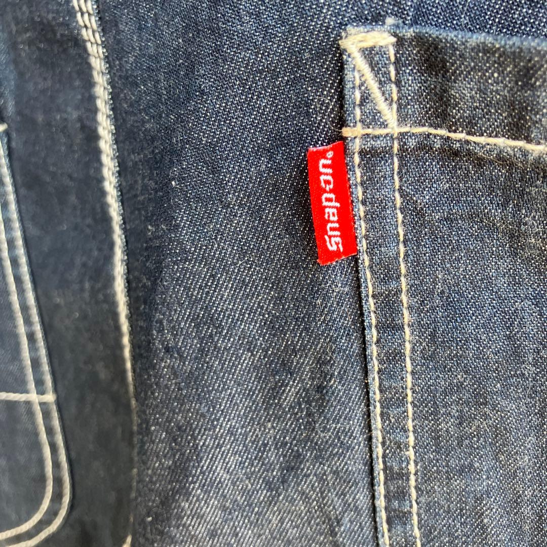 Snap-on ダークデニム オーバーオール