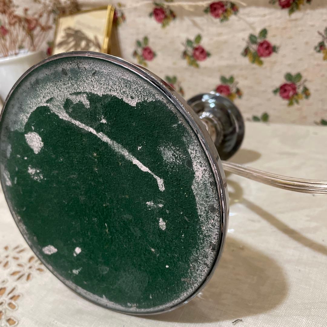 529イギリス買い付けクラシック 3灯式キャンドルホルダー.シルバープレート