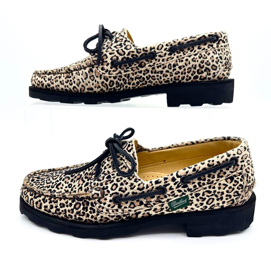 【極美品】パラブーツ MALO デッキシューズ レオパード レザー UA別注