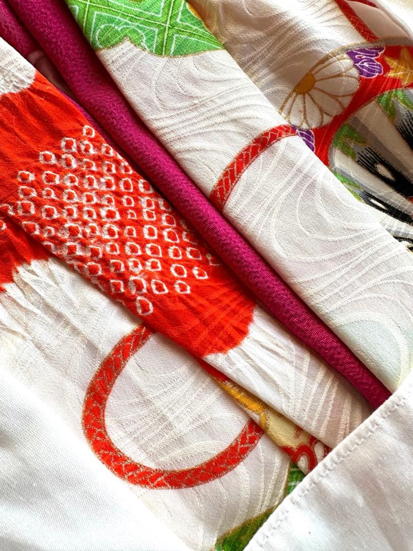 ^_^　七五三　3歳アンティークお着物セット