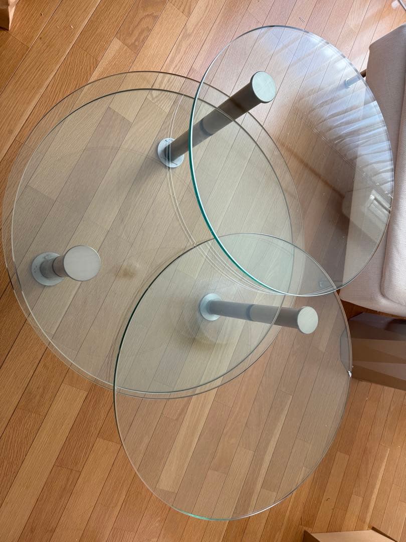 ロナルドシュミット 可動式ガラステーブル　ドイツ製 IDC大塚家具