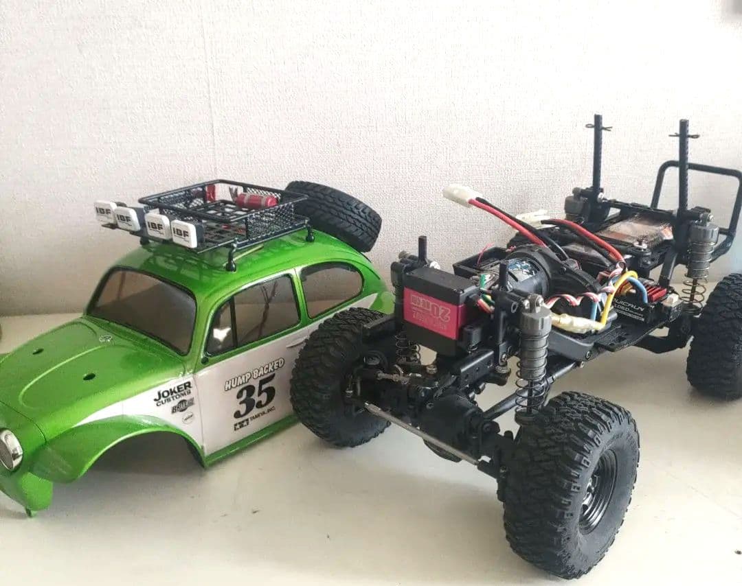 タミヤ1/10RC CC-02シャーシフルセット、 ビートルボディLED付き