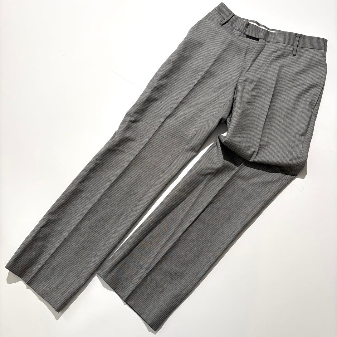 【極美品】GUCCI スーツ セットアップ グレー ストライプ 46