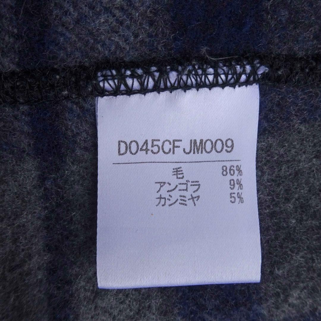 Papasパパス＋アンゴラ&カシミヤ混ウールジャケットダブルフェィス灰×チェック