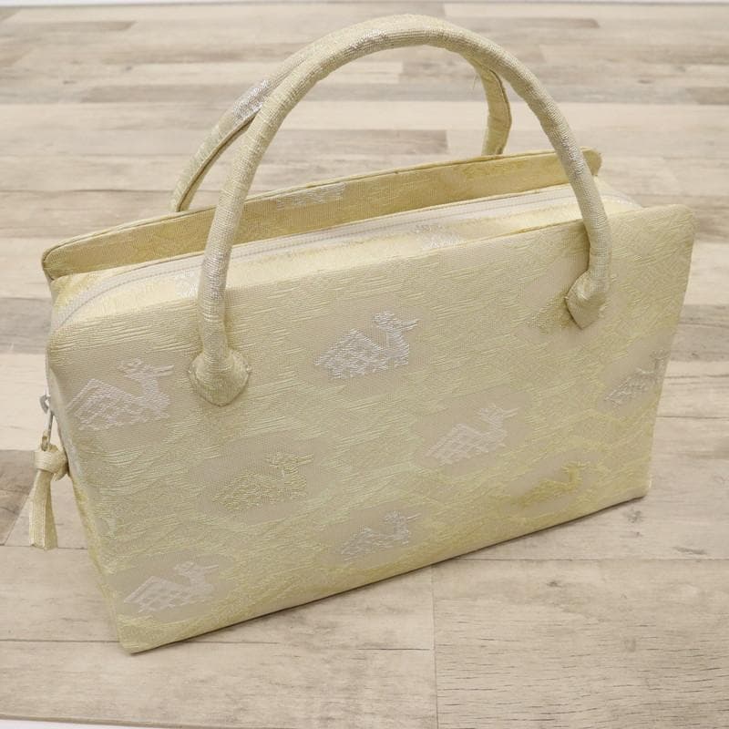 《和装バッグ◆利休バッグ□名物裂■有栖川文様＊ゴールド　紗♪Z7-18》