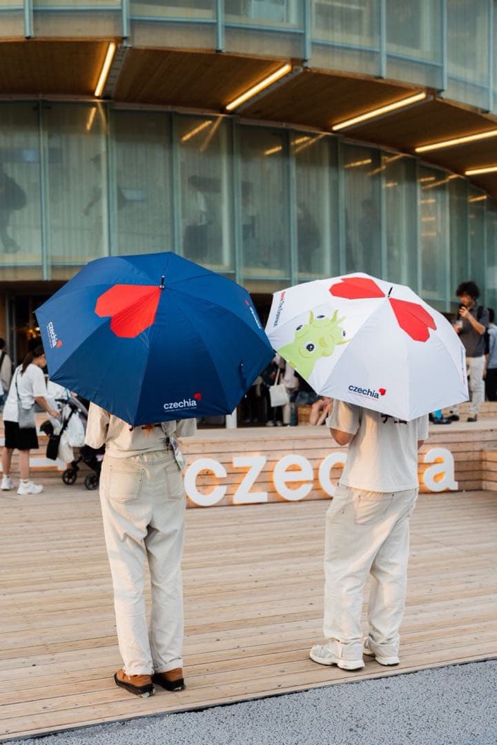値下げ！　希少　チェコ館公式傘 晴雨兼用　UVカット　万博　Expo