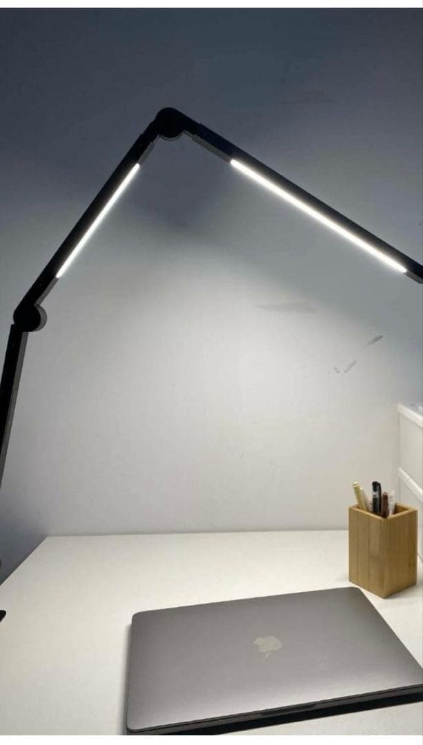 調光機能付き デュアルLED光源ブラック モニターアーム