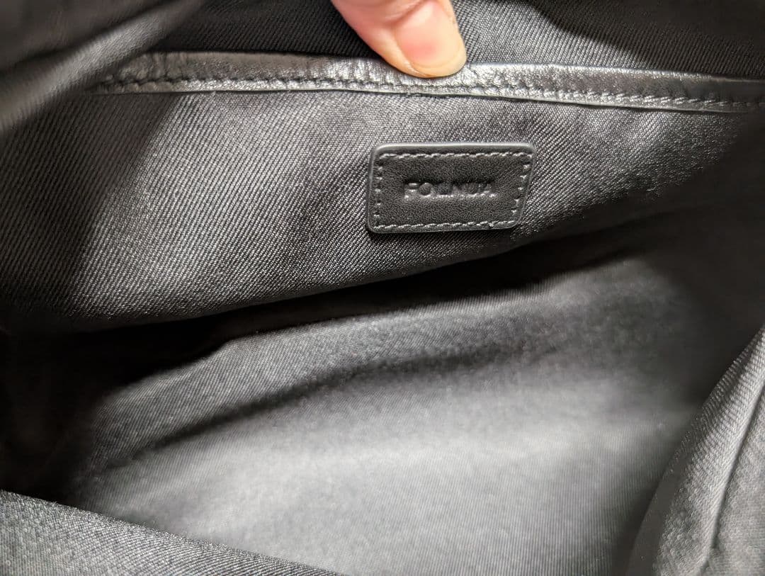 FOLNUA ブラックヴィンテージ　バトーバッグ