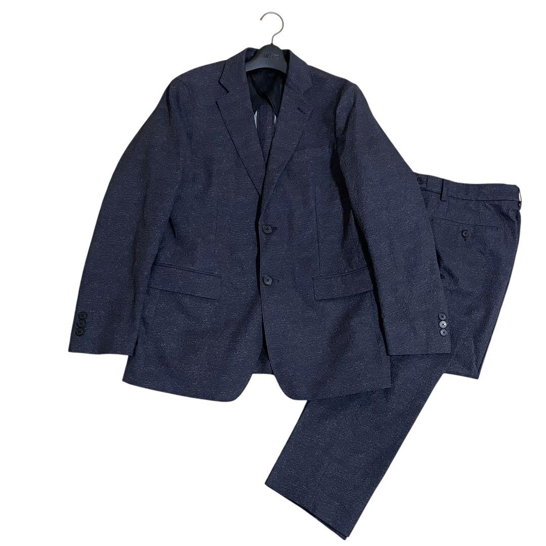 美品　デサント　ウォッシャブル　シアサッカー　トラベルスーツ　セットアップ　A5