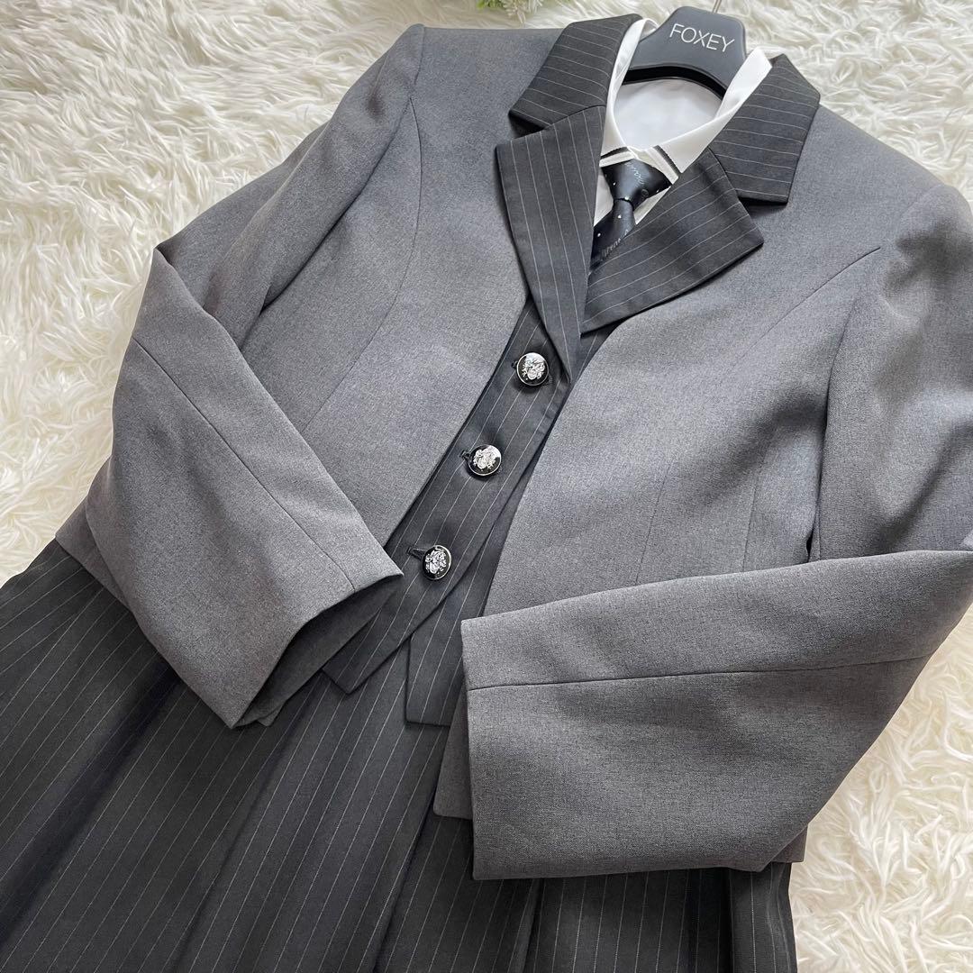 高級感✨ショパン フォーマルセット グレー ストライプ 160 ワンピース 5点