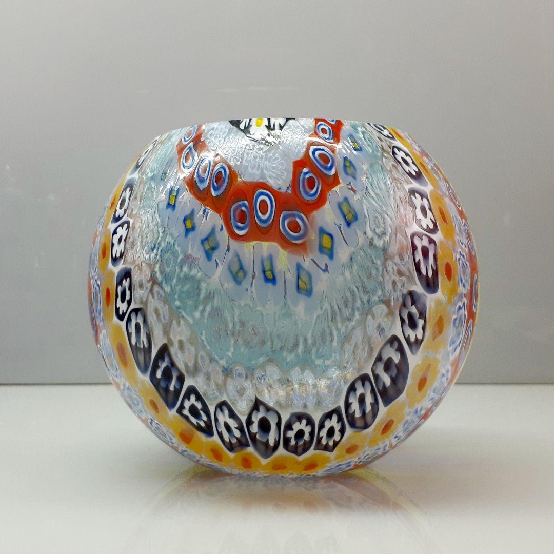 MURANO GLASS ミルフィオリ ボール 花器 花瓶