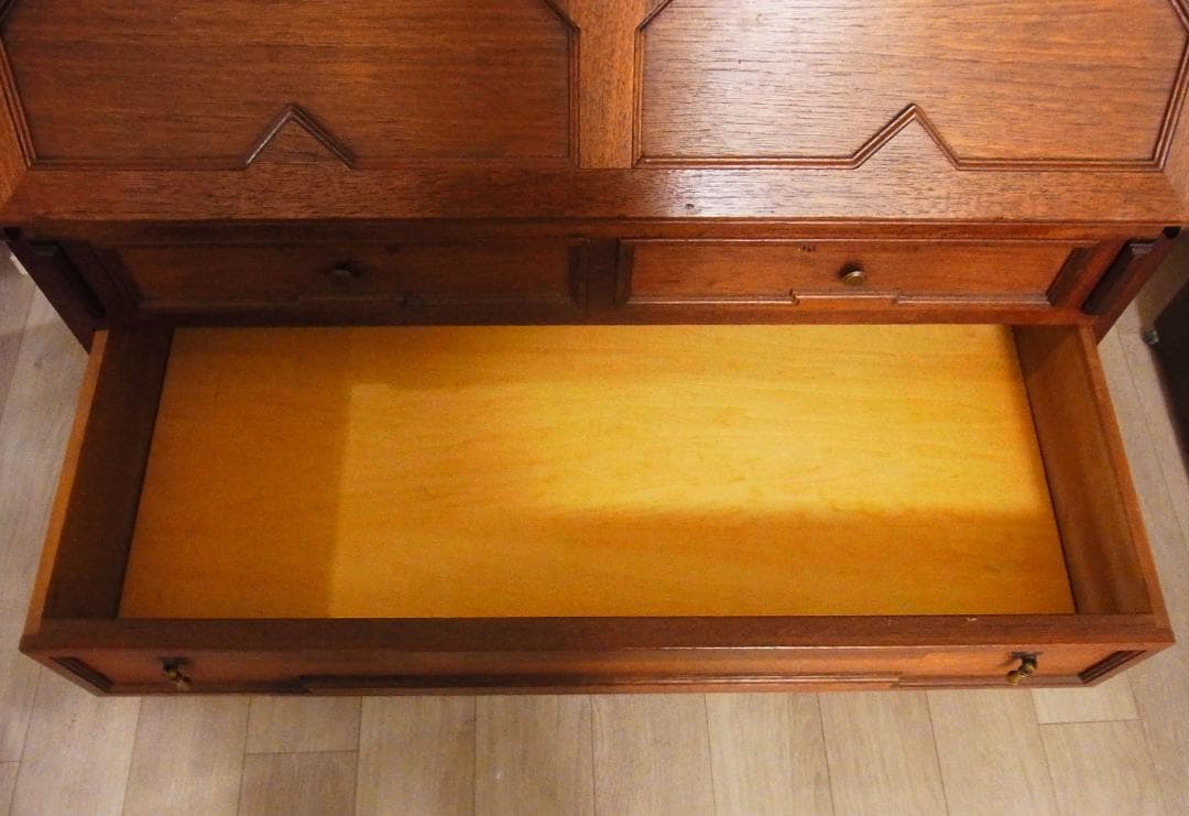 英国 アンティーク 家具 ライティングビューロー 鍵付き　真鍮金具