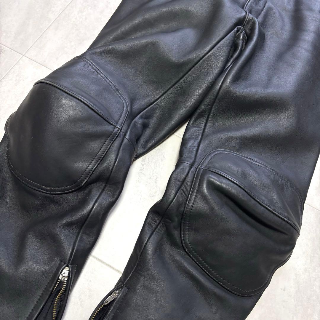 【超希少】クシタニ 牛革 レザーパンツ ブラック ウエストベルト付き Lサイズ
