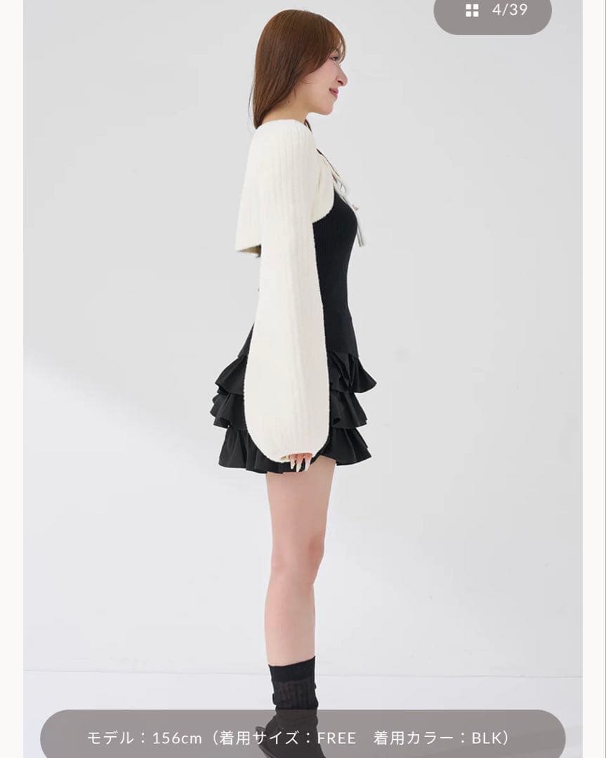 ダーリッチ darich ティアードフリルミニワンピース BLK