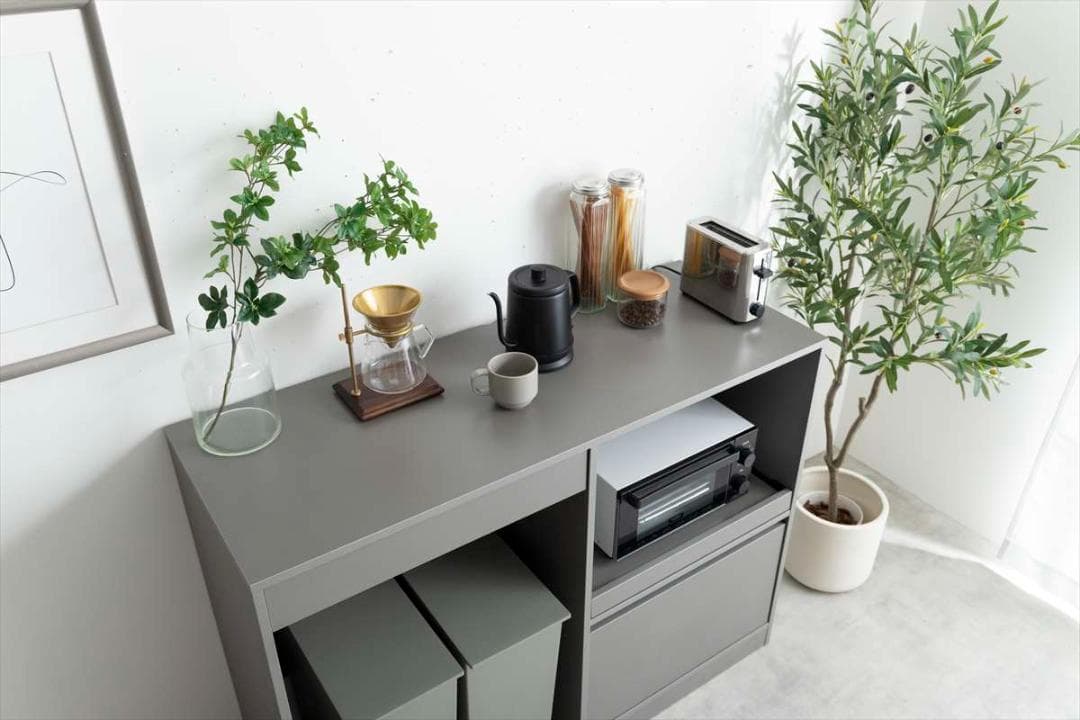 【送料無料】【幅120cm】ゴミ箱上レンジラック キッチン収納 コンセント付き