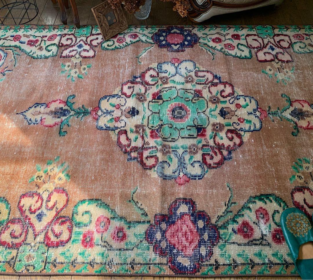 nyao様 超大判　271×140 超レア　トルコヴィンテージラグ　テラコッタ