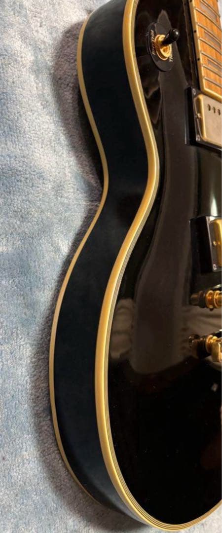 エレキギター レスポールタイプ ブラック ゴールドパーツ