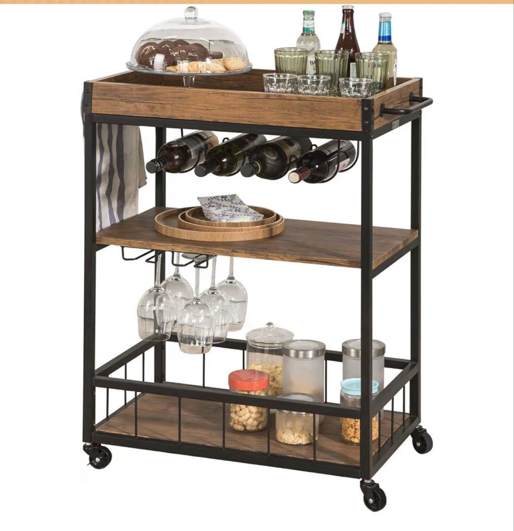 SOBUY 3段キッチンラック キャスター付き