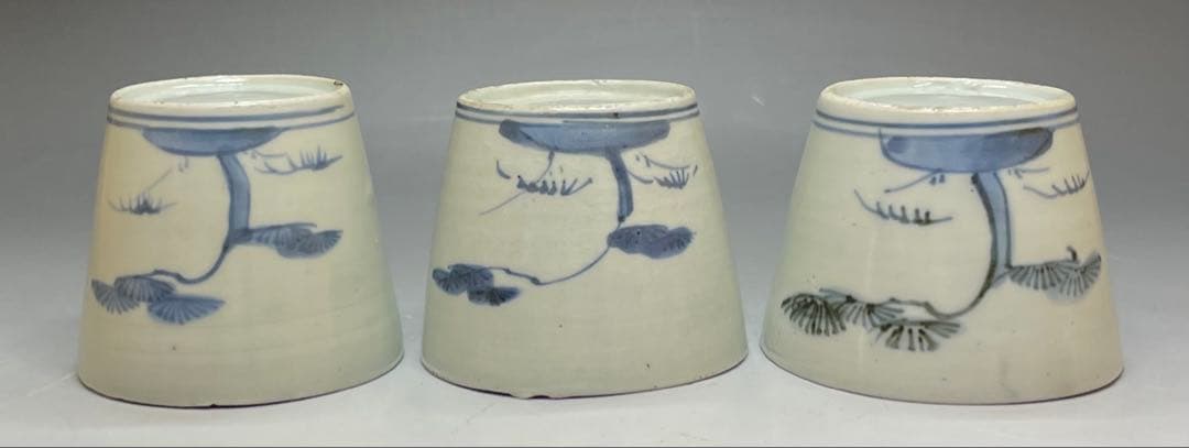 古伊万里　初期伊万里　松竹梅　蕎麦猪口　3客　Ka492