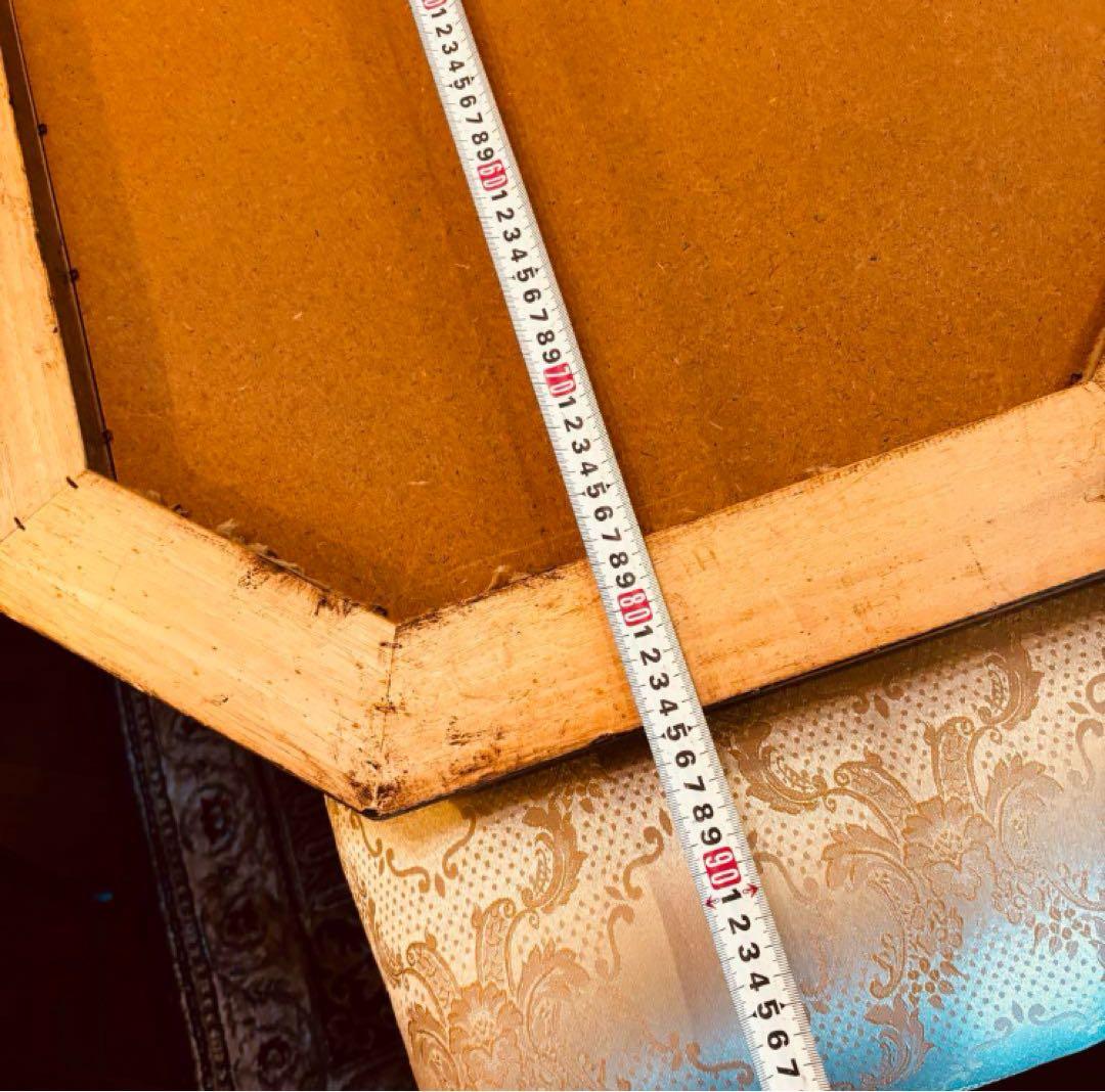 湯布院アンティーク イタリア ウォールミラ ゴールド木製フレーム 凸ガラス