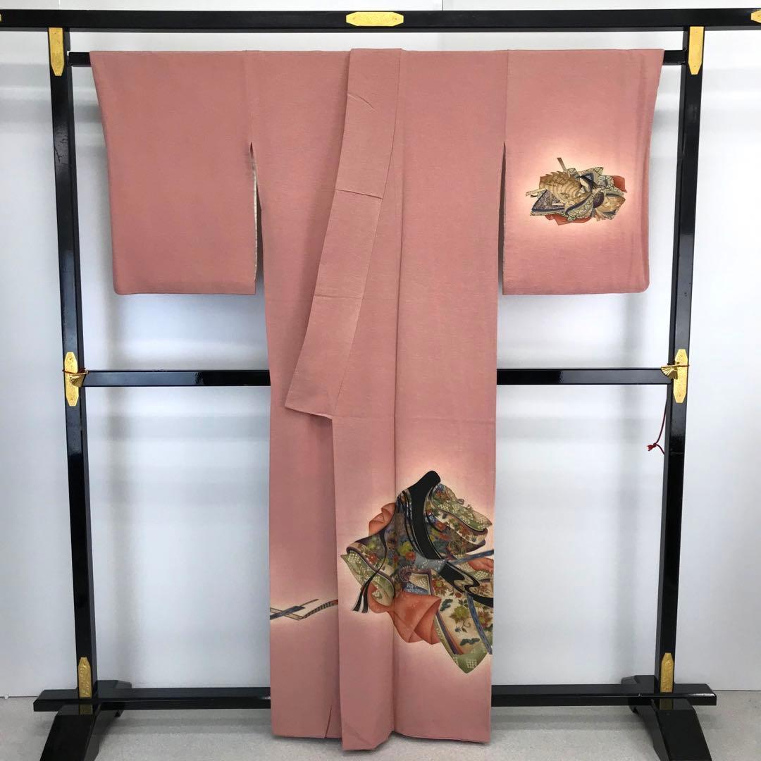 付下げ 京友禅伝統工芸士 樽本伊勢蔵 十二単の女性 積紅色 KK-1835