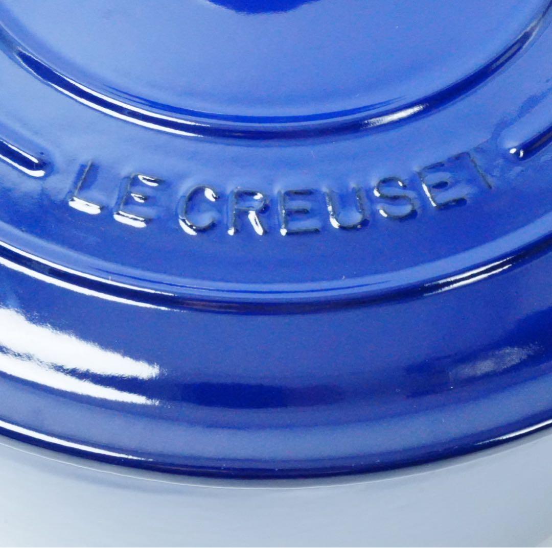 【美品】LE CREUSET　ココット ロンド インディゴブルー　24cm