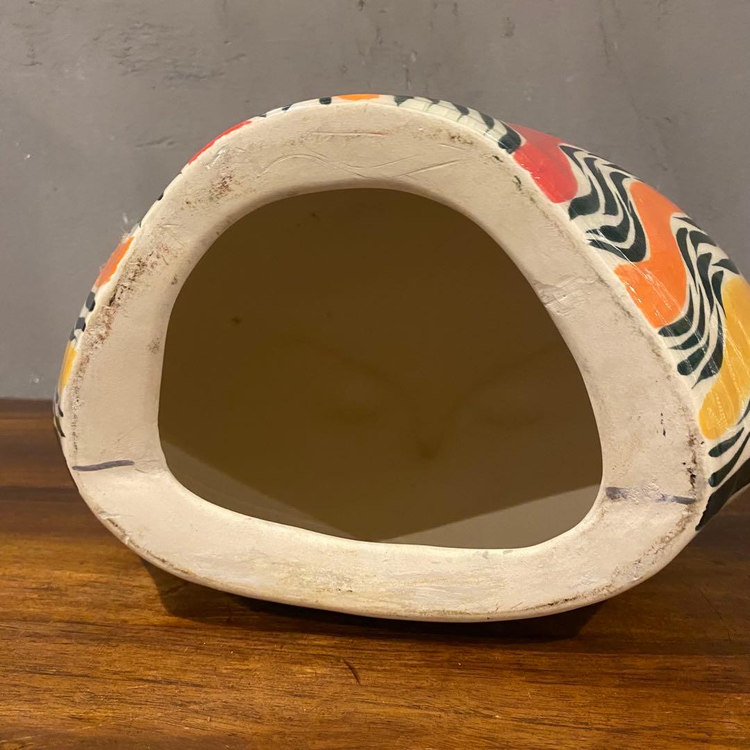 37cm トナラ焼き 特大フクロウ置物 陶器 ヴィンテージ スペシャル