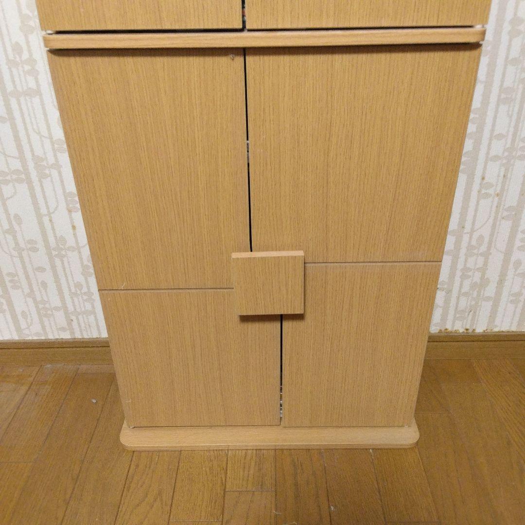 コミック本　木製 二段 本棚　扉付き　DVD・CD 収納キャビネット