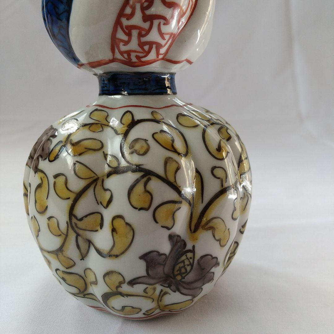 九谷焼  陶源  色絵  酒瓶  一双