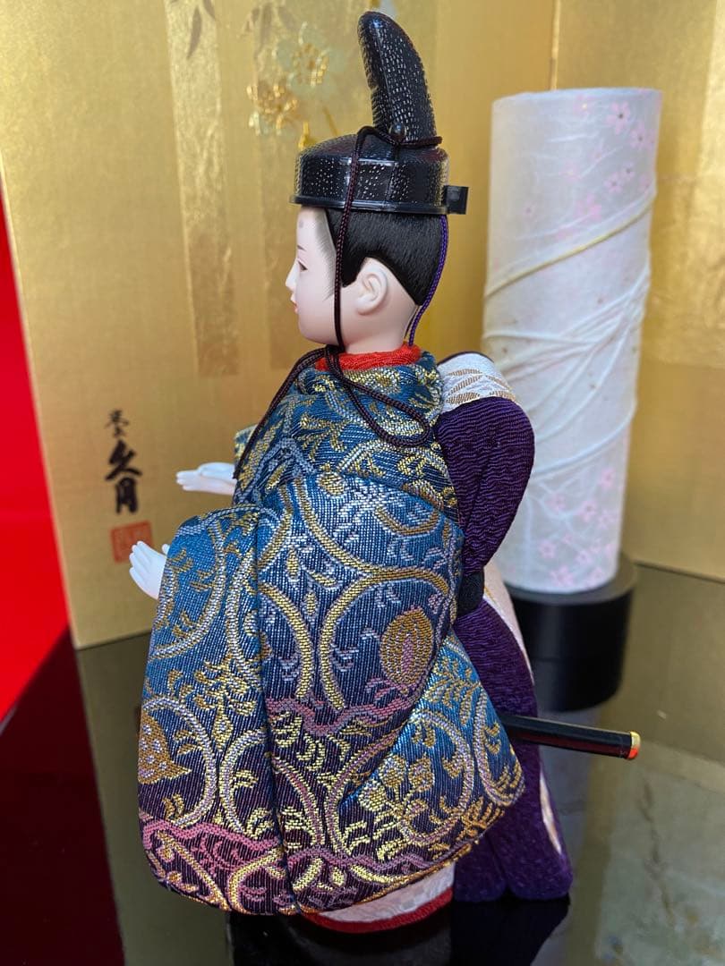 東京久月　木目込人形　ほのか立ち親王飾り・頭　杉田明十志　原作・木目込　新井久夫